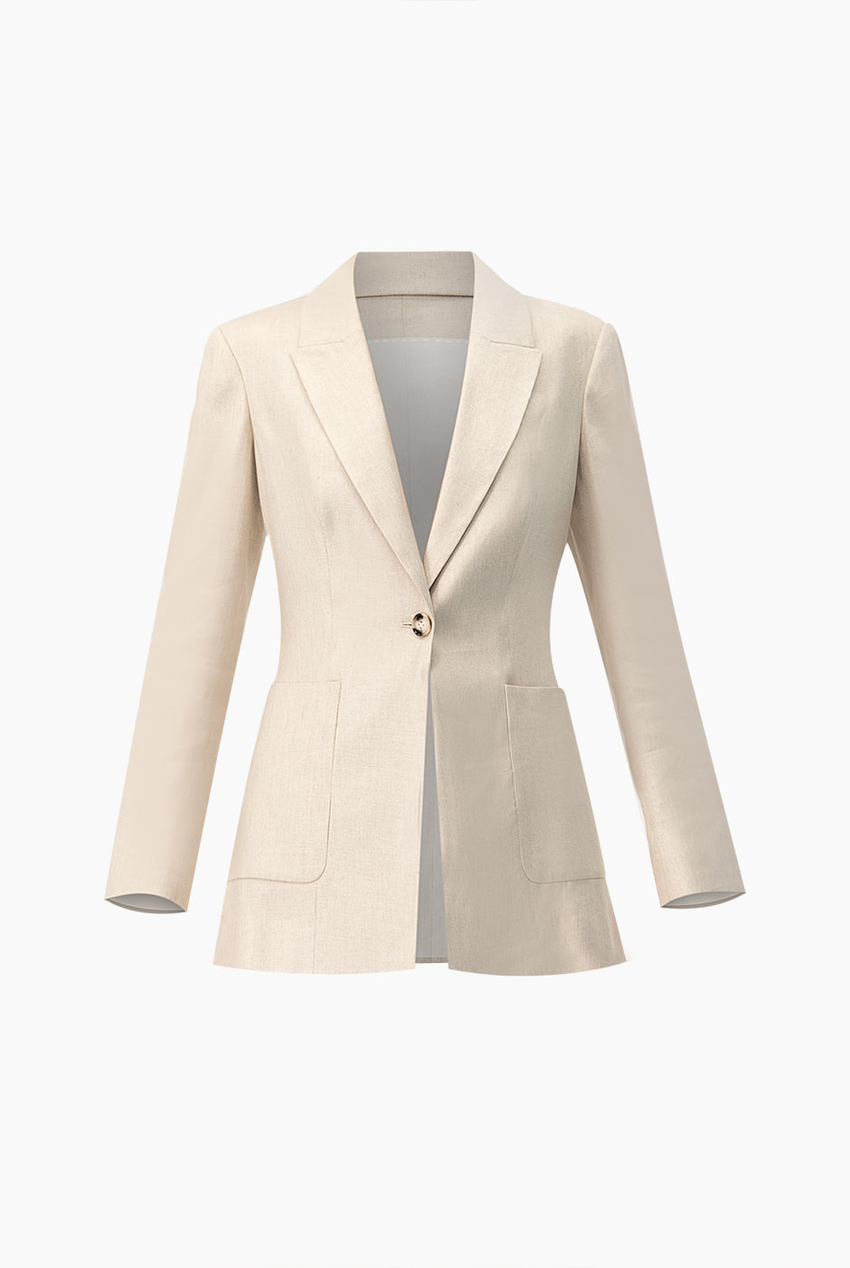 Saco beige de cruce sencillo