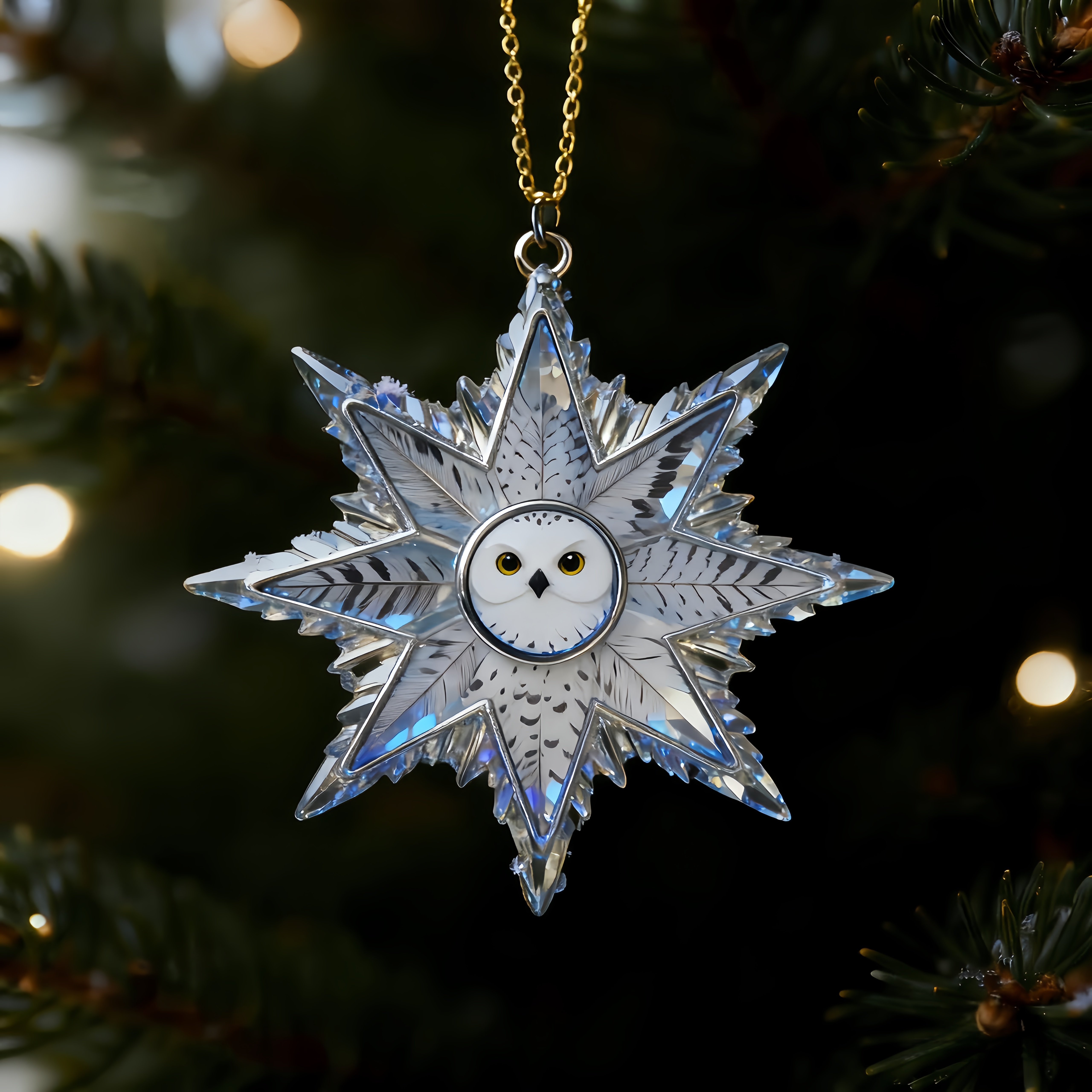 Bird Lovers Snowflake Christmas Tree Ornaments