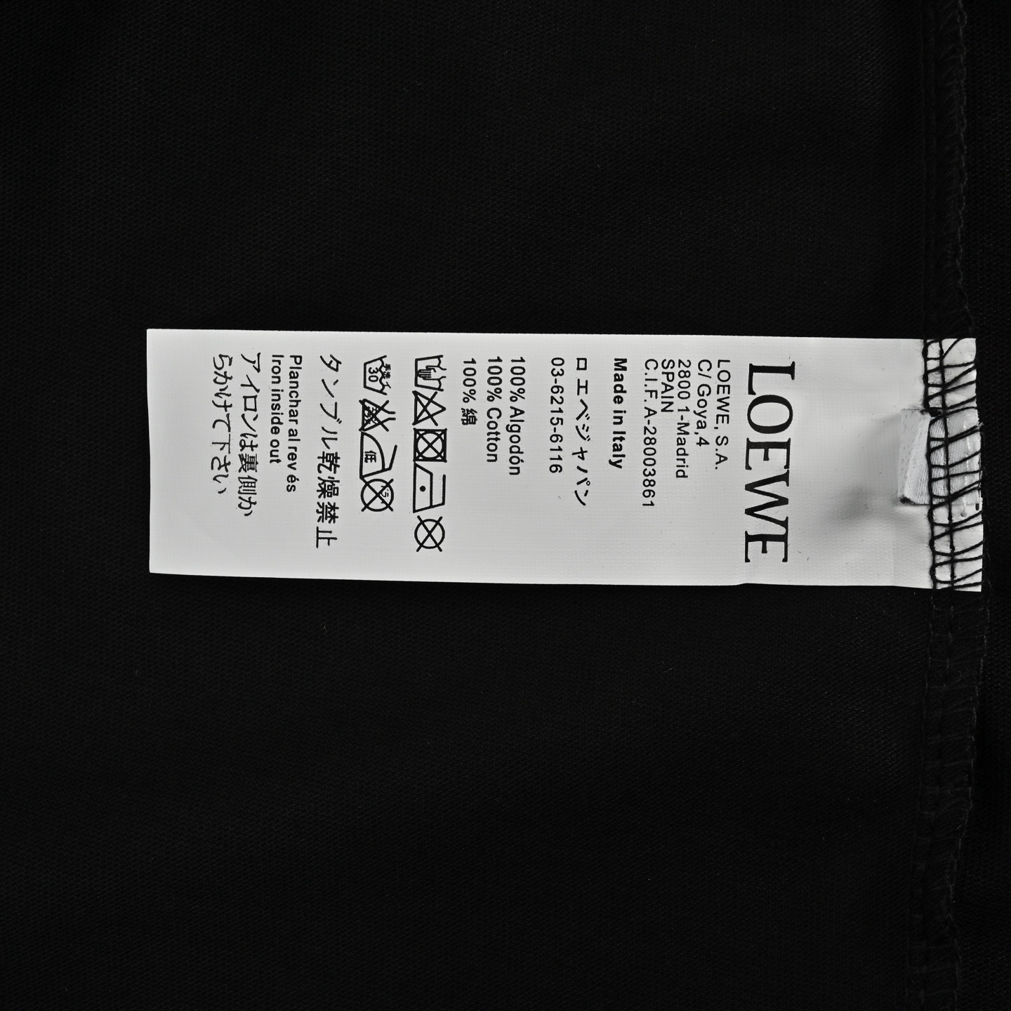 Loewe 24ss half-hand-painted graffiti embroidered logo short sleeve