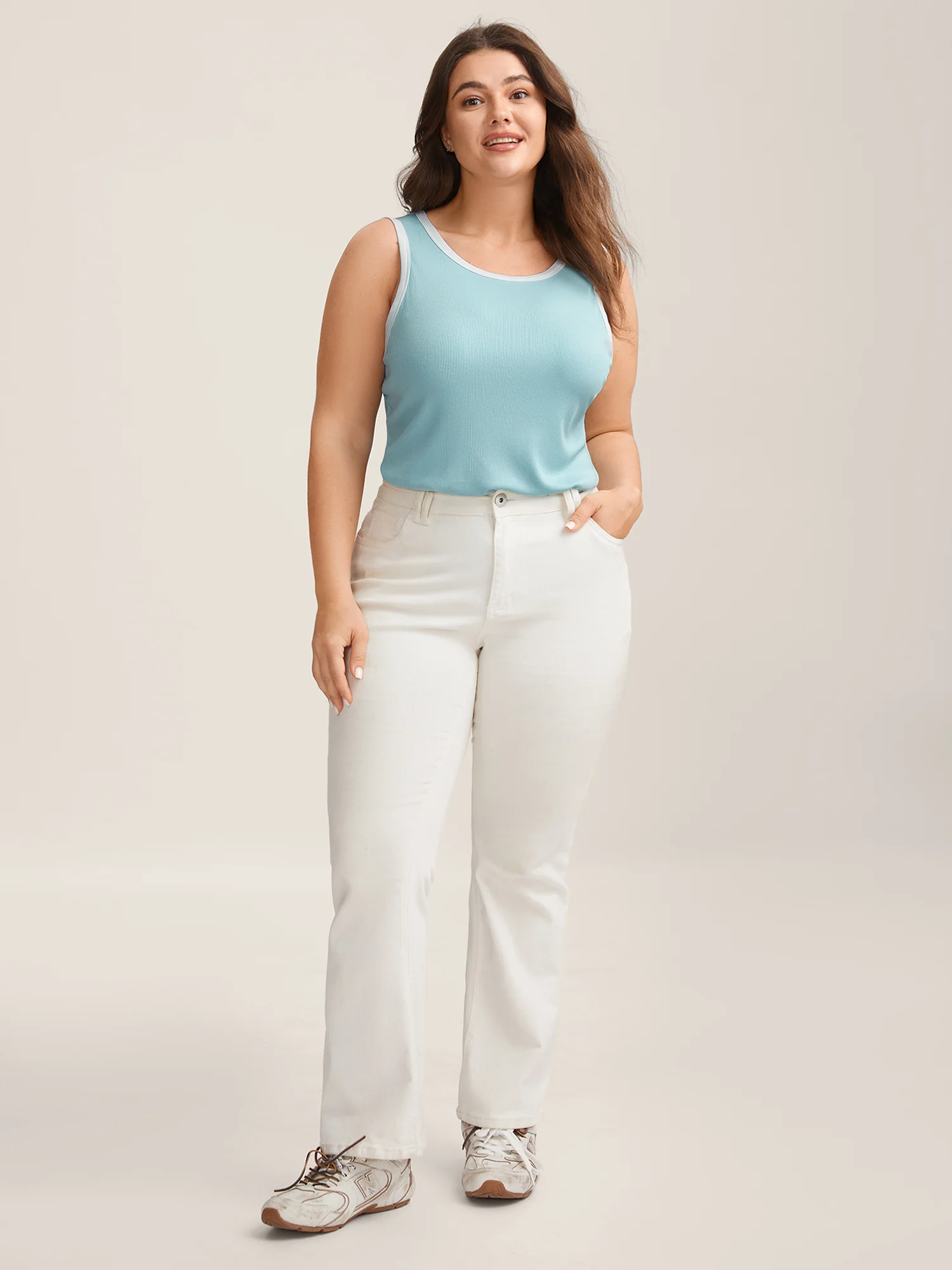 Supersoft Stretchy Color Contrast Tank Top