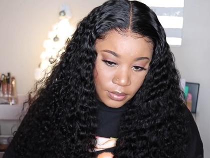 New Lace Frontal Natural Deep Water Wave Wig