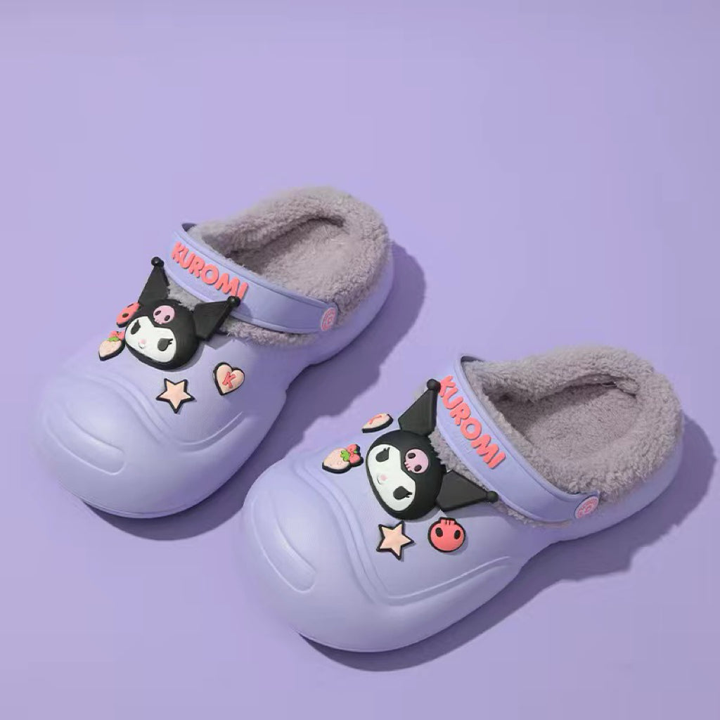 KT Slides Fuzzy for Women Slippers Winter Warm Plush Comfy Non-Slip Waterproof House Cloud Slide Slippers for Indoor Outdoor