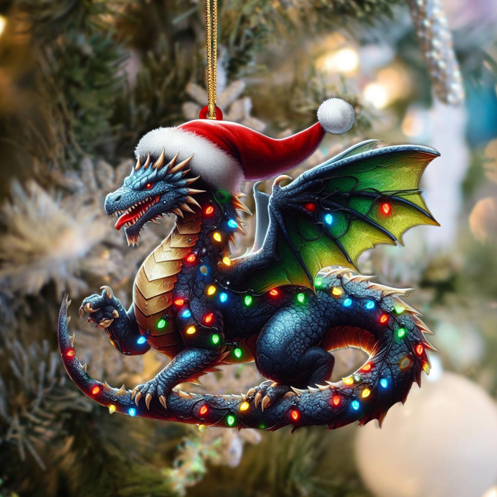 Dragon Ornaments With Christmas Light