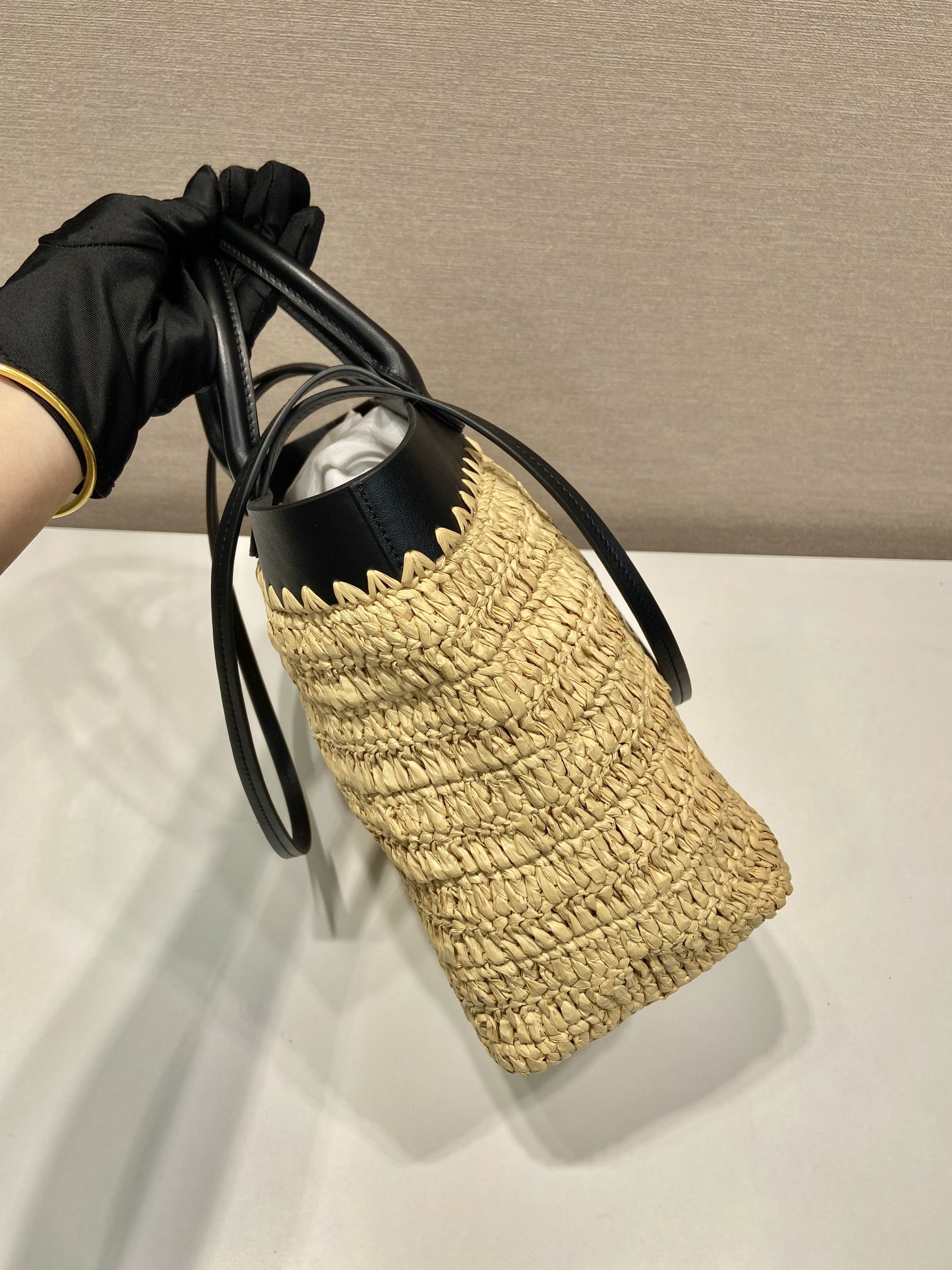 Prada Woven Tote Bag Medium 1BG500