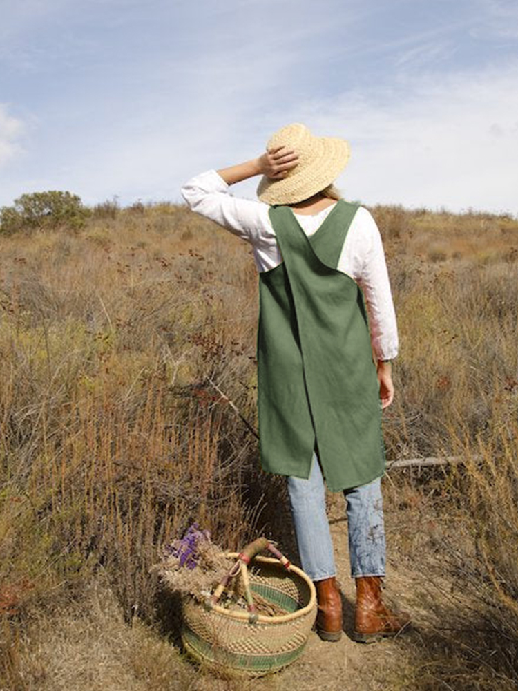Patch Pocket Cross Back Utility Apron