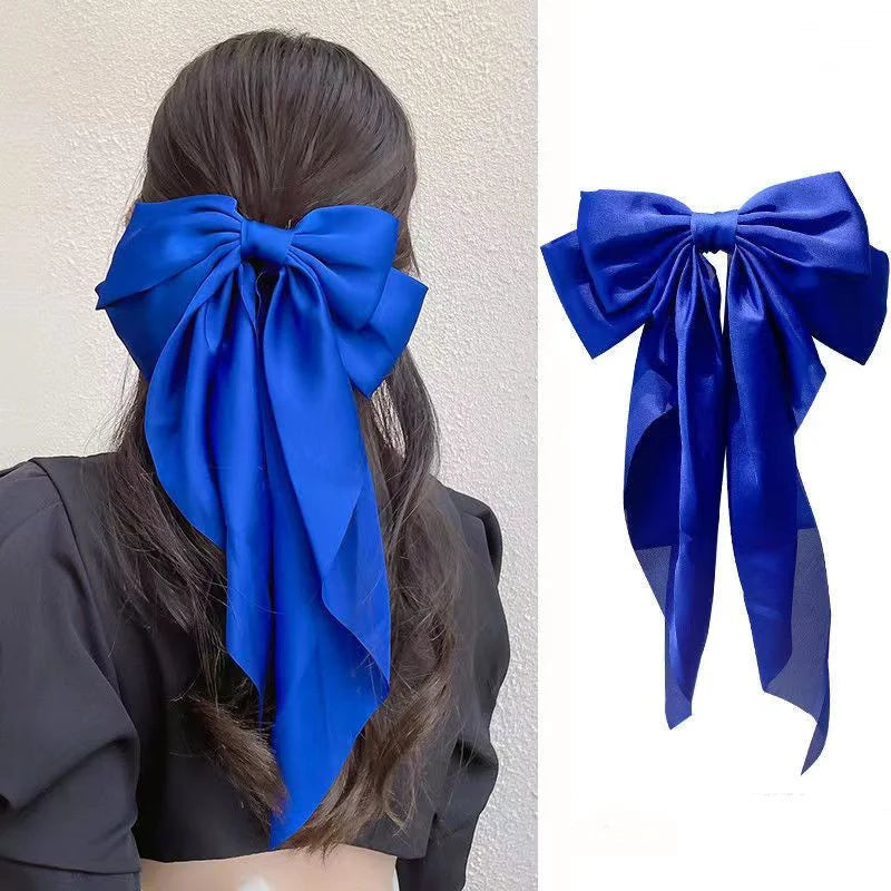 Long Satin Hair Bow