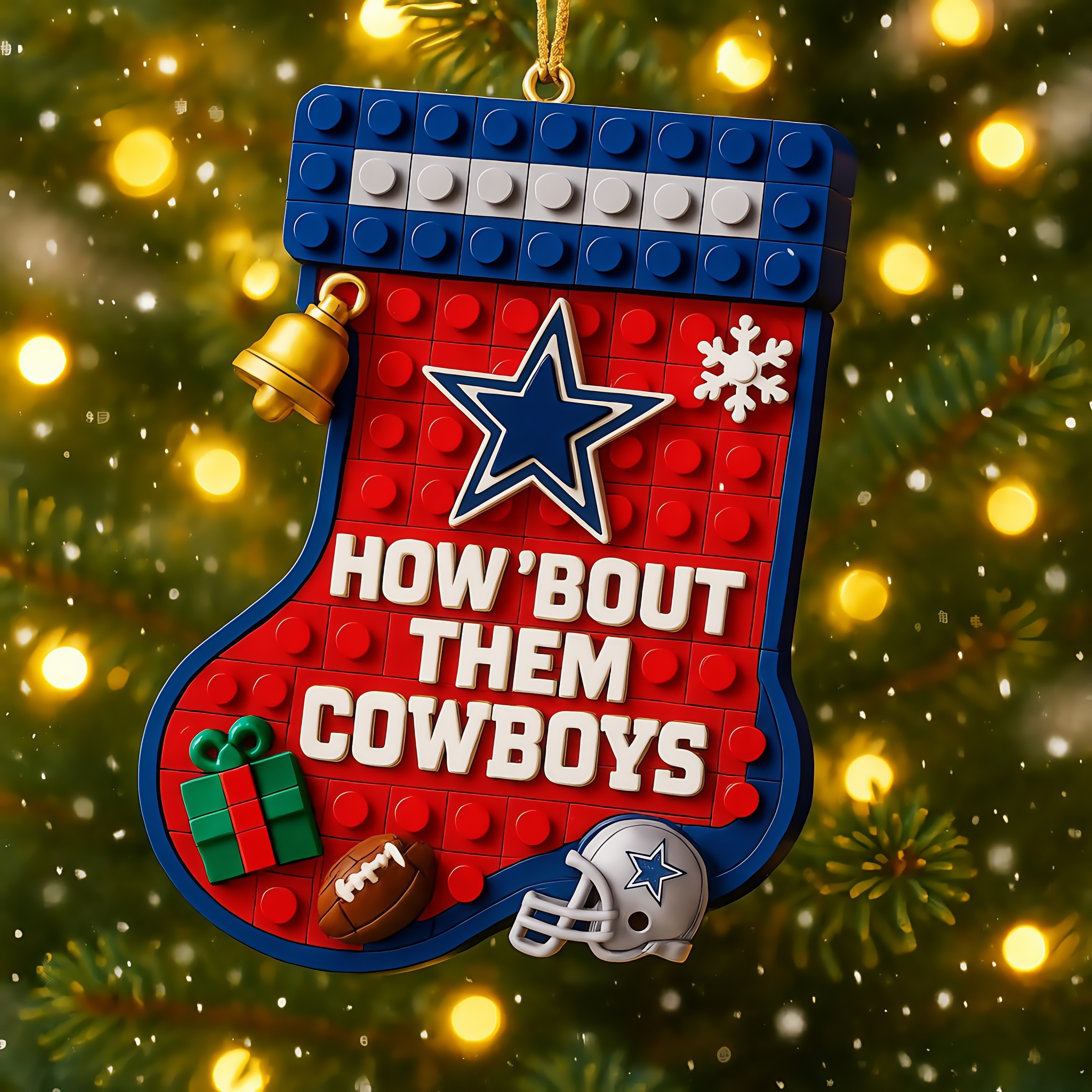NFL TEAM BLOCKSTYLE CHRISTMAS STOCKING ORNAMENT COLLECTION