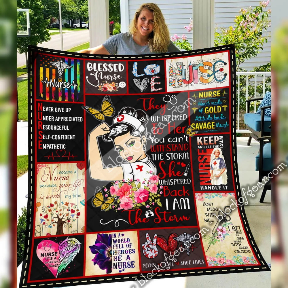 Nurse. I Am The Storm Quilt Blanket