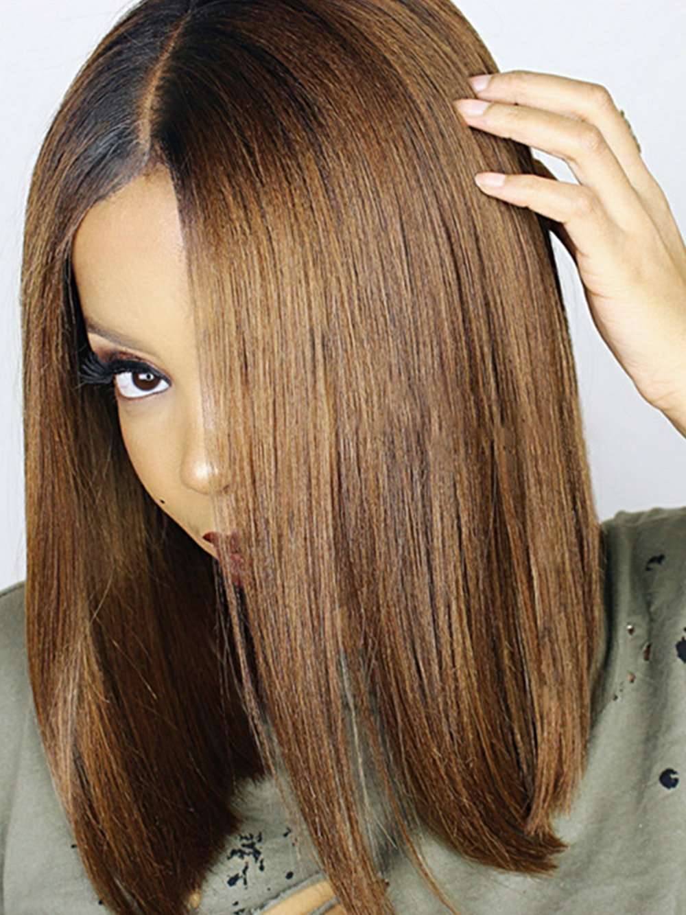 Luna A98 Shoulder Length Straight Sleek Wig without Bangs