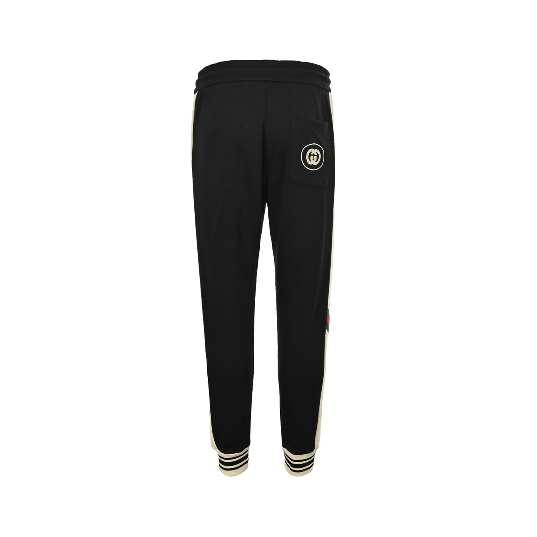 Gucci 24Fw Double G embroidered striped colorblock trousers