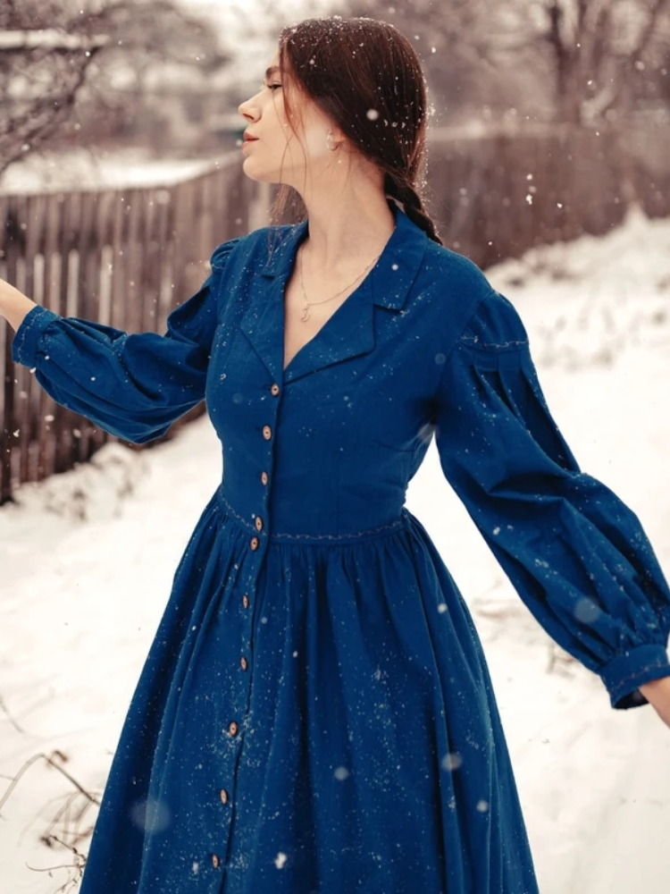 Vintage Button Up Maxi Dress