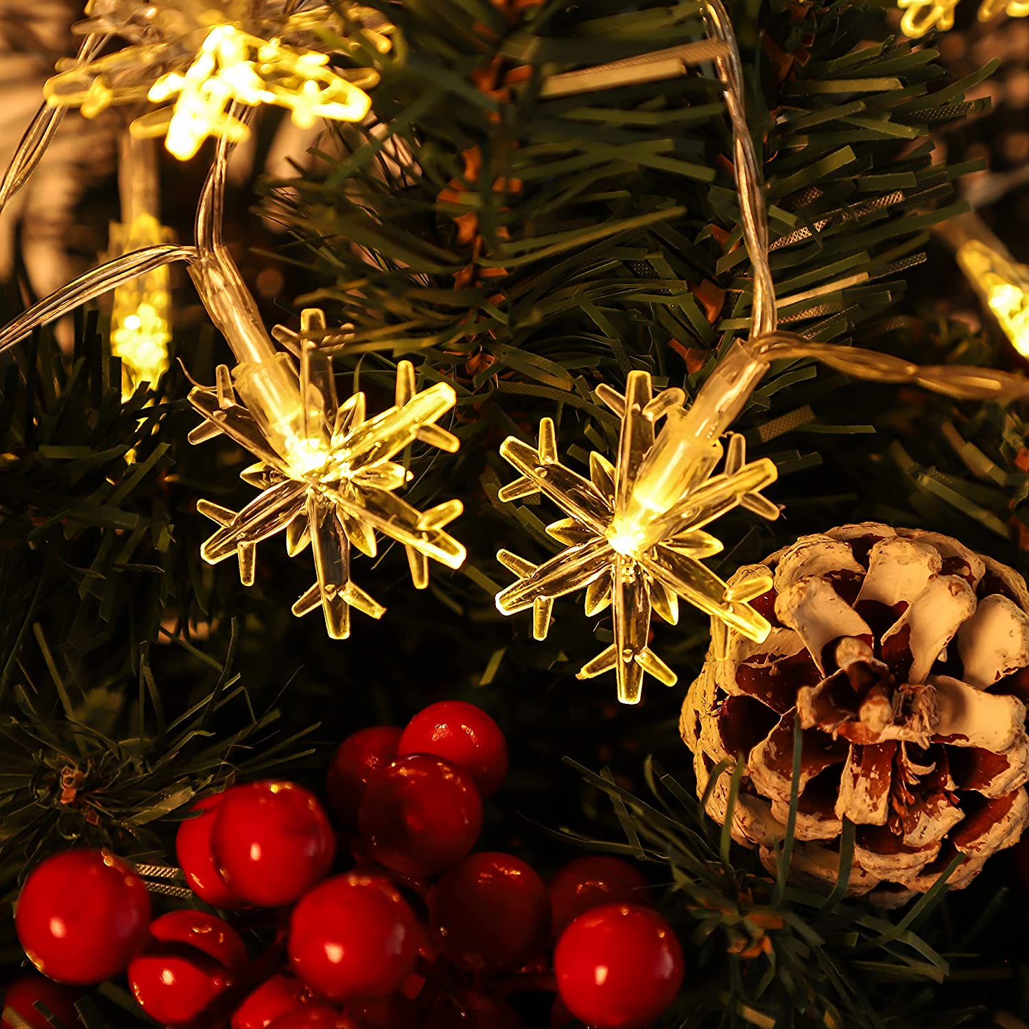 LED Snowflake Christmas Lanyard Light Decoration