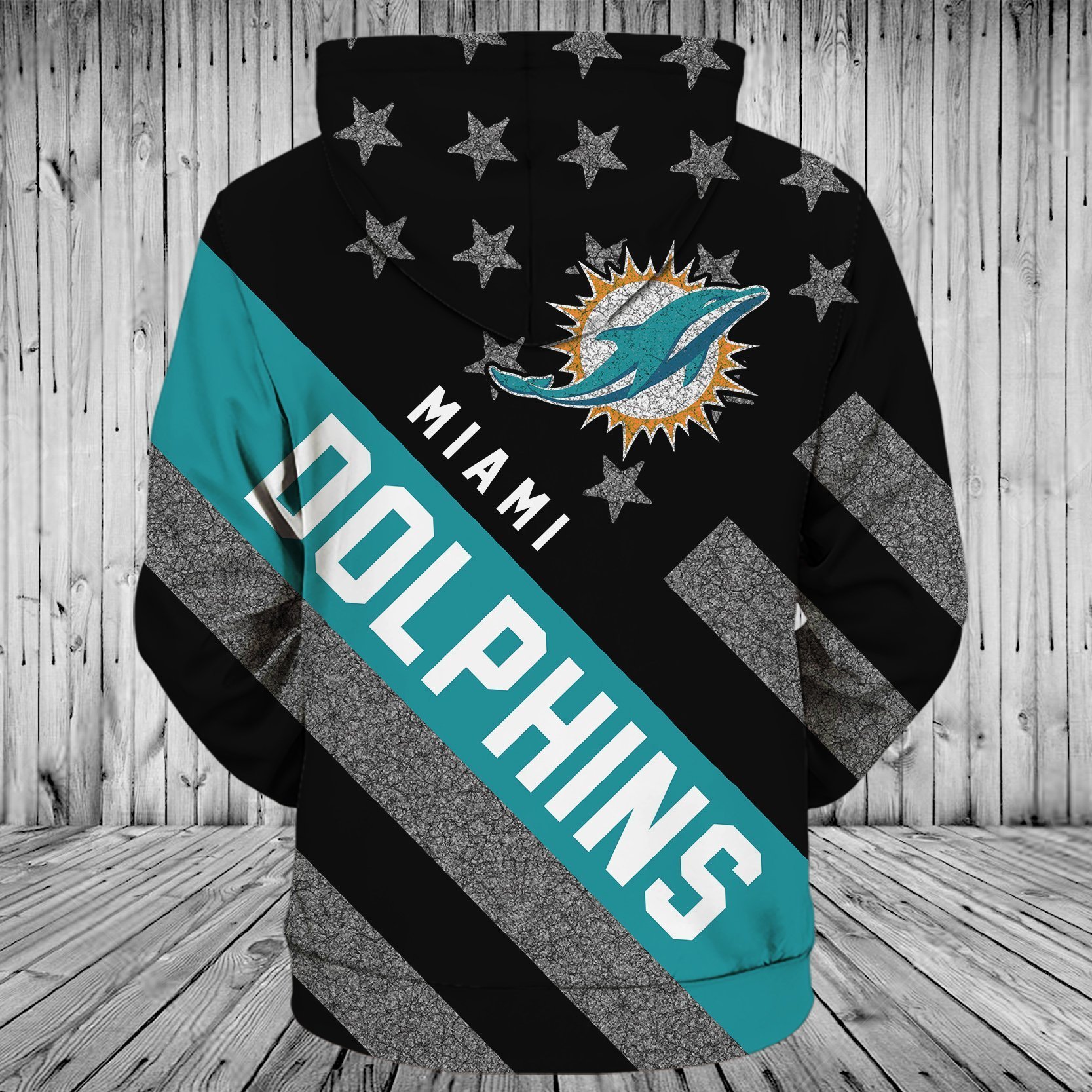 DOLPHINS HOODIE 3D FLAG 544
