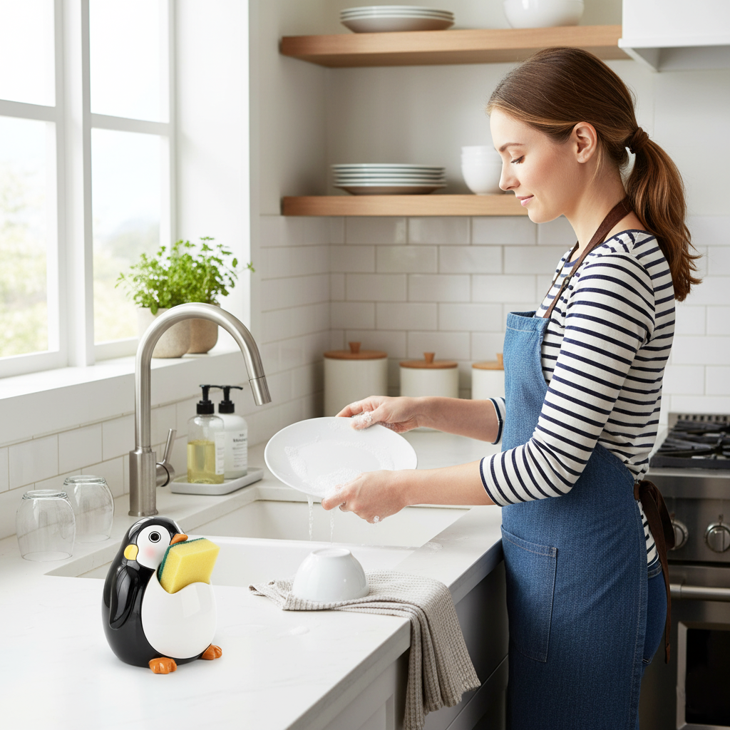 🐸✨Frog-shaped sponge rack: Adding fun and practicality to the kitchen