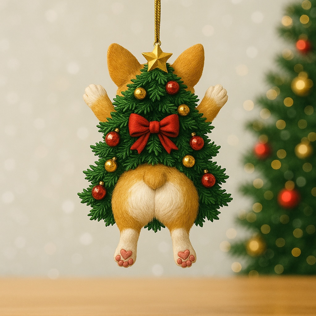 Puppy Tree Christmas Ornament