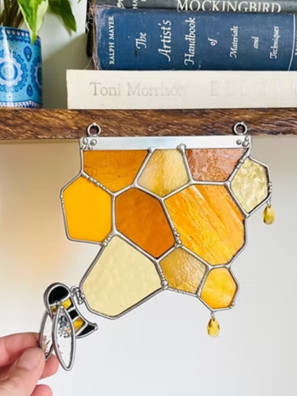 ✨ Handcrafted Stained Glass Art Collection – Nature’s Beauty in Every Piece! 🌿🐝🦇