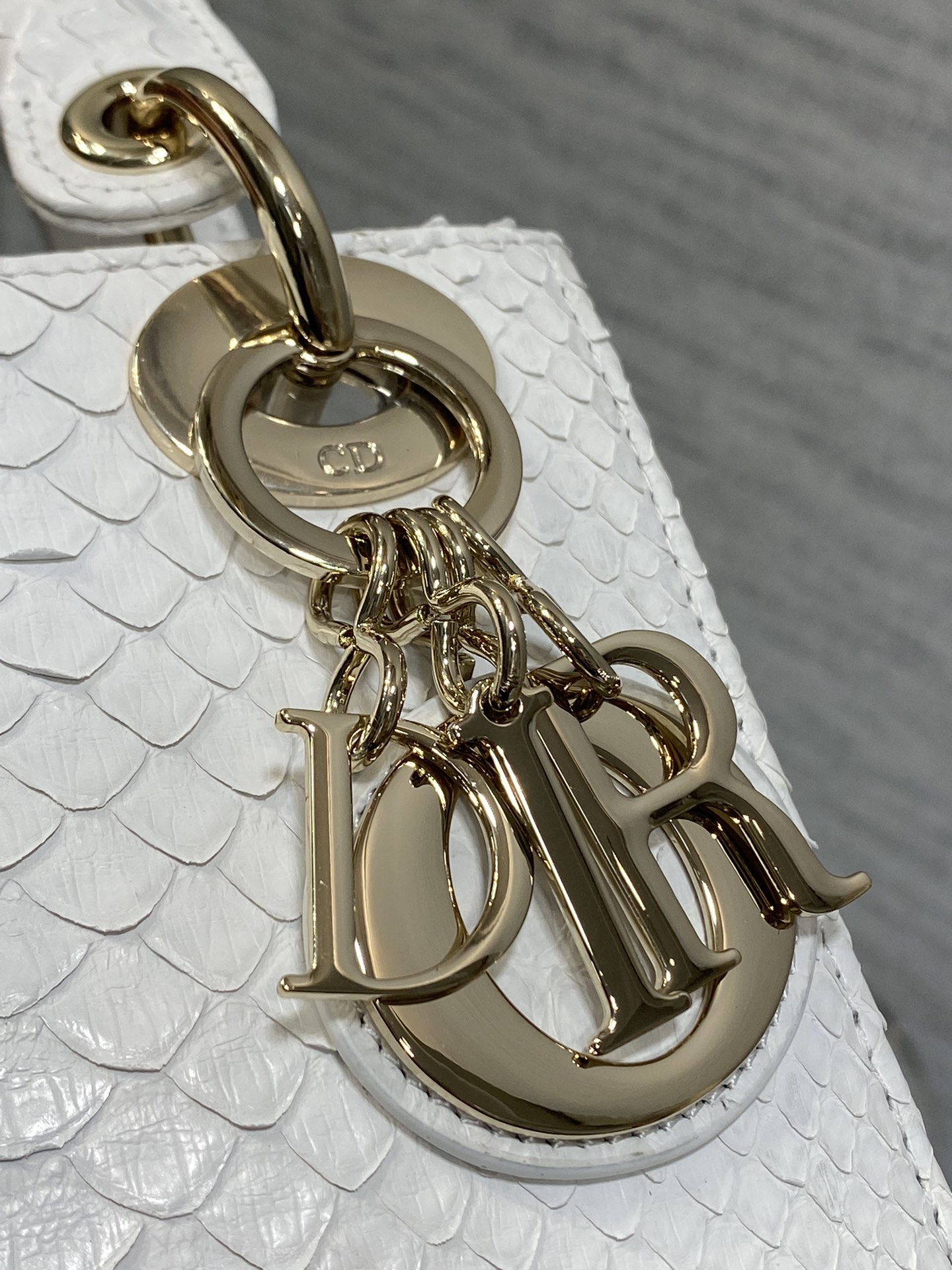 Dior Lady three-grid rare snakeskin Princess Diana bag