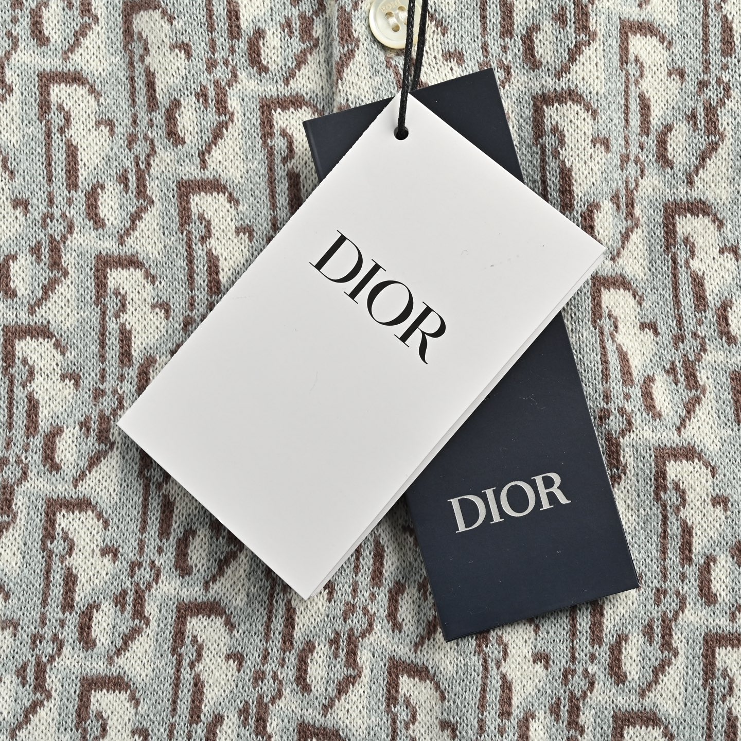 Dior classic monogram jacquard knitted Polo short sleeve