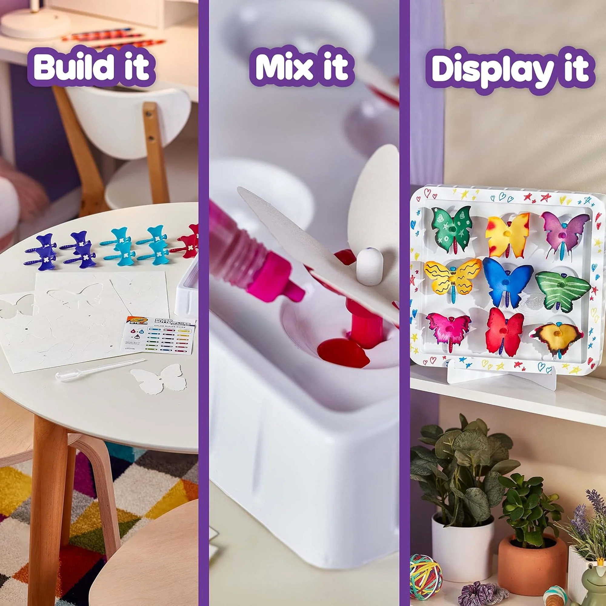 Crayola 60 Piece Paper Butterfly Science Kit, STEAM Toy, Ages 7+