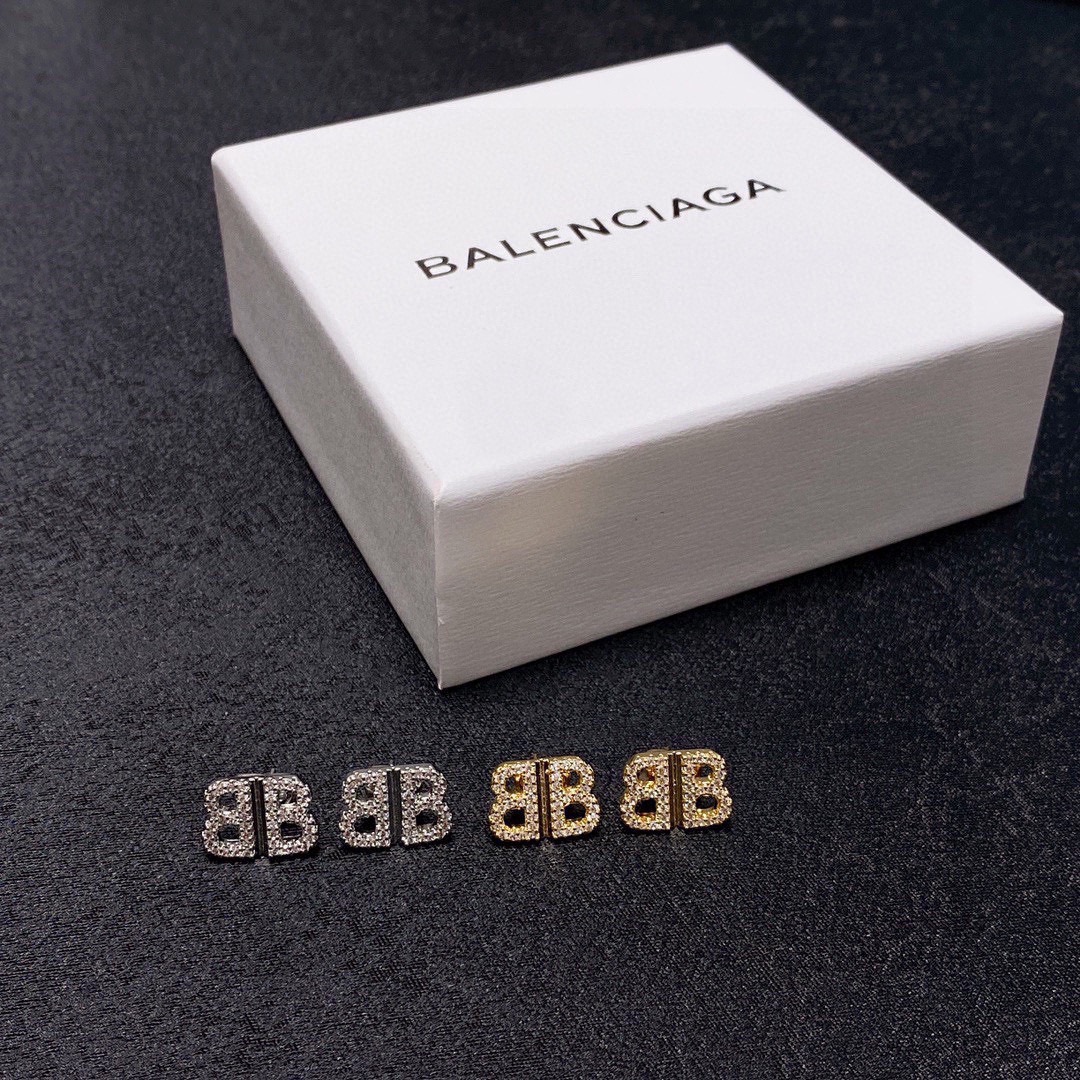 Balenciaga BB diamond earrings