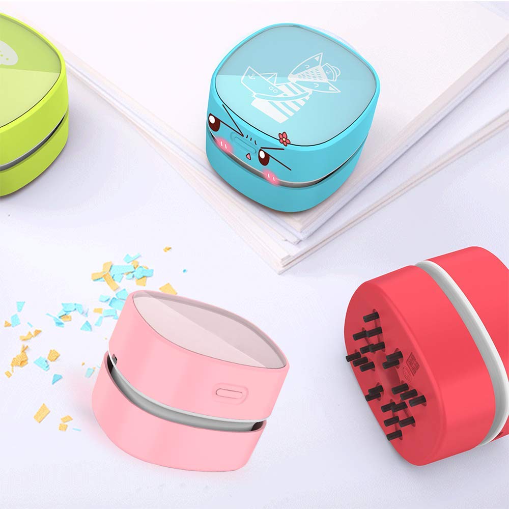 Desktop Vacuum Cleaner,Mini Table dust Sweeper Energy Saving,High Endurance up to 400 mins,Cordless&360º Rotatable Design for Cleaning Hairs,Crumbs,Computer Keyboard
