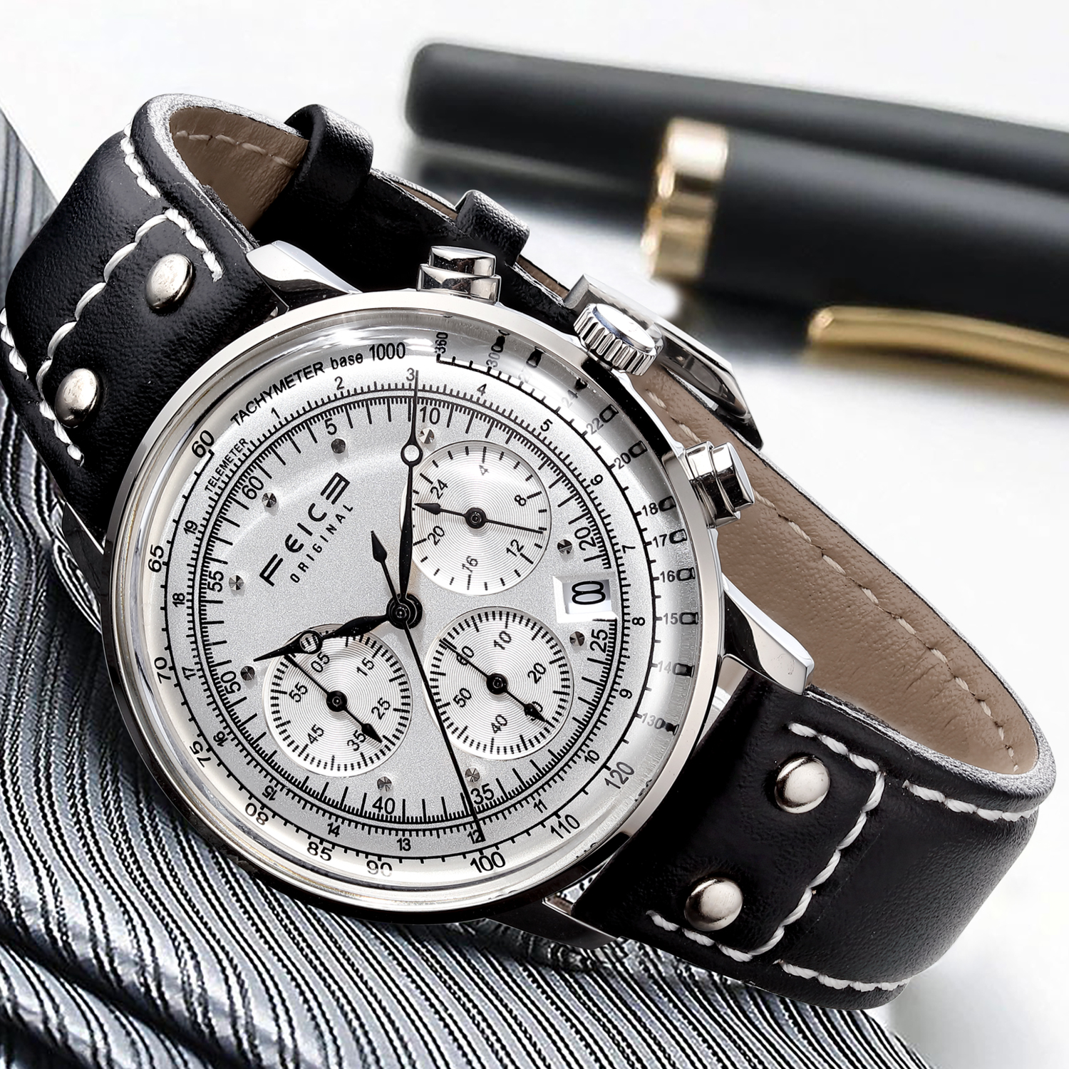FEICE FS303 Men's Wrist Watch with Japanese Quartz Movement Date Multi