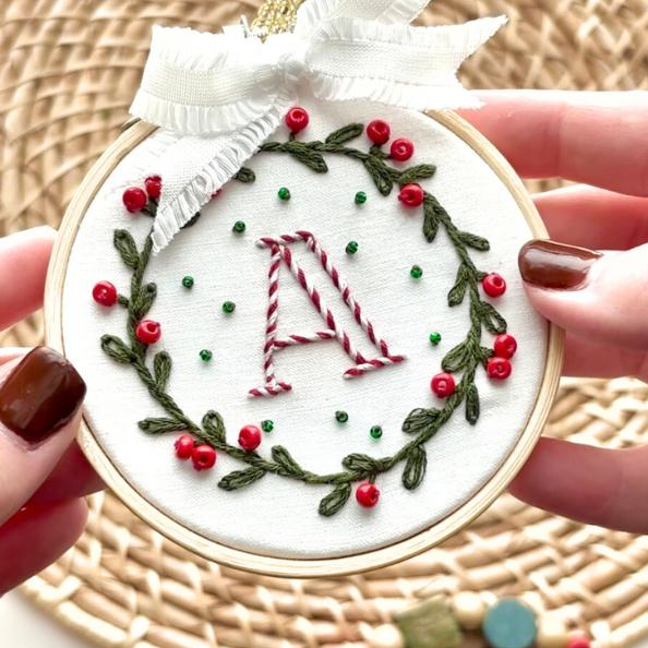 💥ON SALE💥Christmas DIY Embroidery Ornament Kit – Stick & Stitch Letters🎁