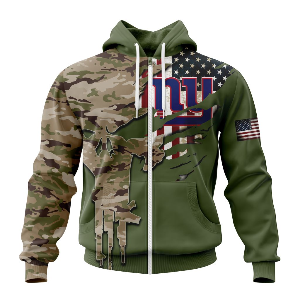 NEW YORK GIANTS 3D HOODIE VETERANS DAY