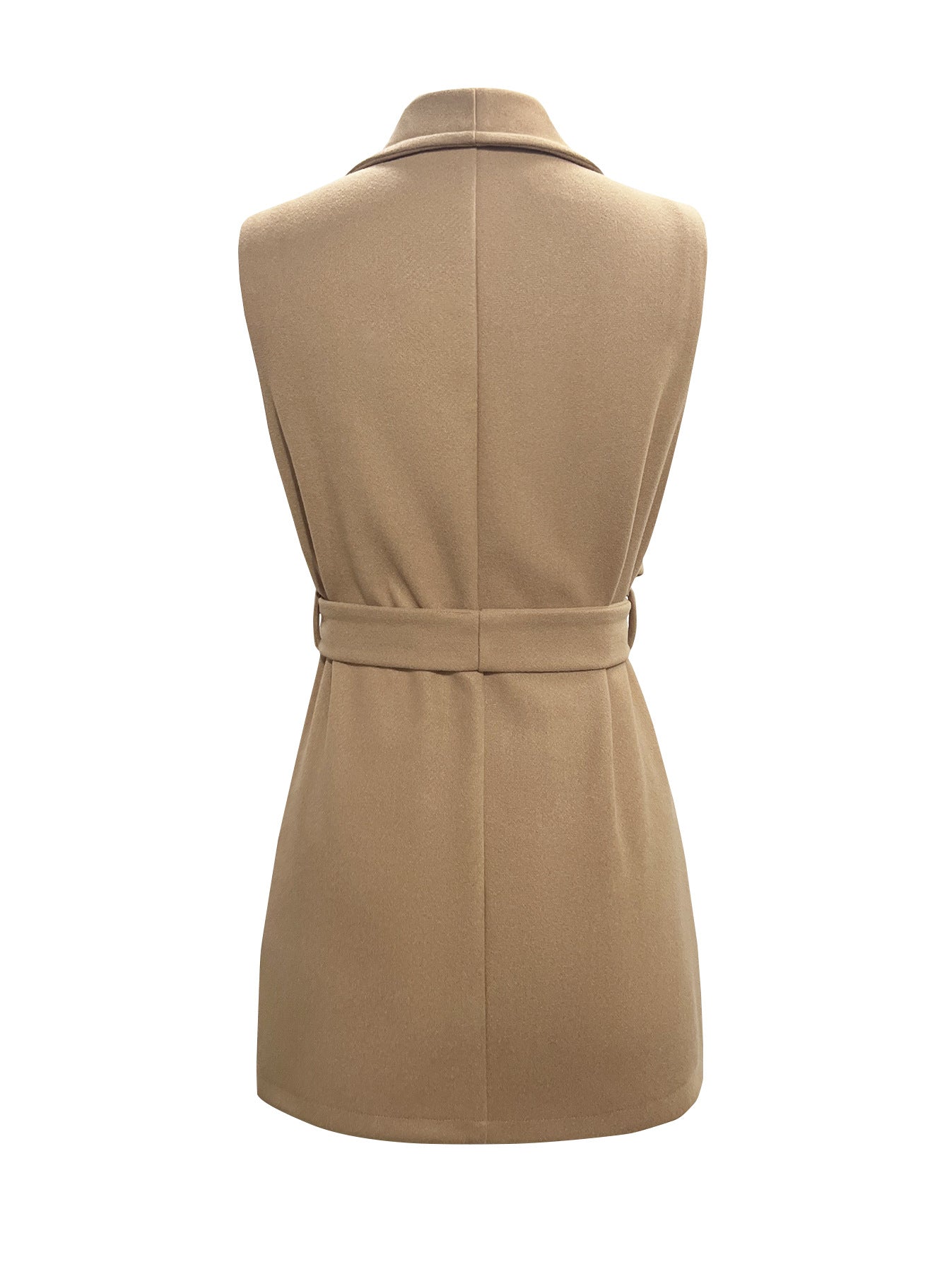 Sleeveless Wool Coat in a Solid Color for a Chic Look
