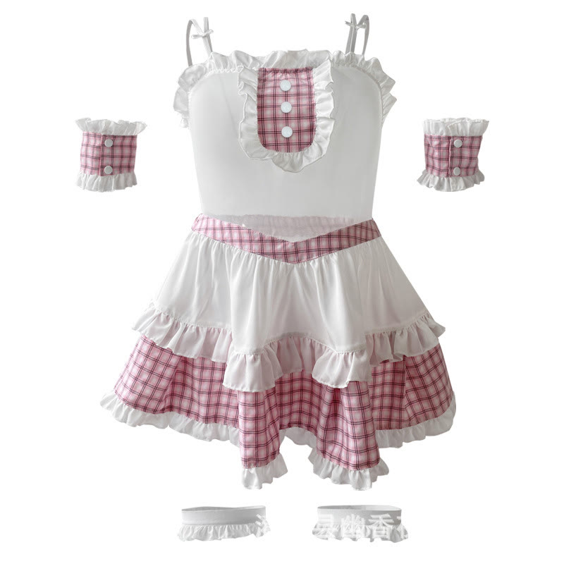 See-through Plaid Slip Lingerie Dress