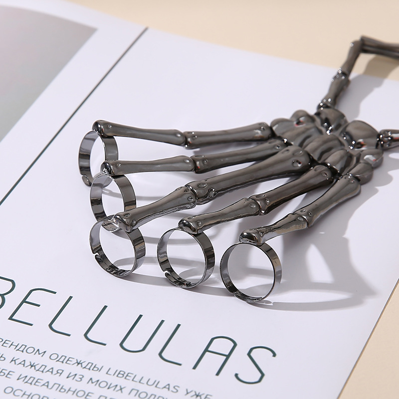 🖤💀Adjustable Punk Skull Hand Bone Ring Bracelet🖤Buy 3 Pcs Get 10% Off & Free Shipping