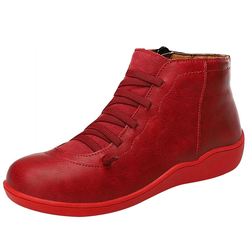 Premium Lace-Up Ankle Boots, Genuine Comfy Leather Boots