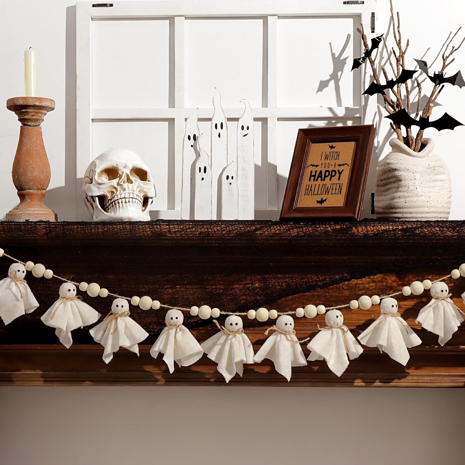 💥ON SALE💥Halloween Ghost with Wooden Beads Garlands