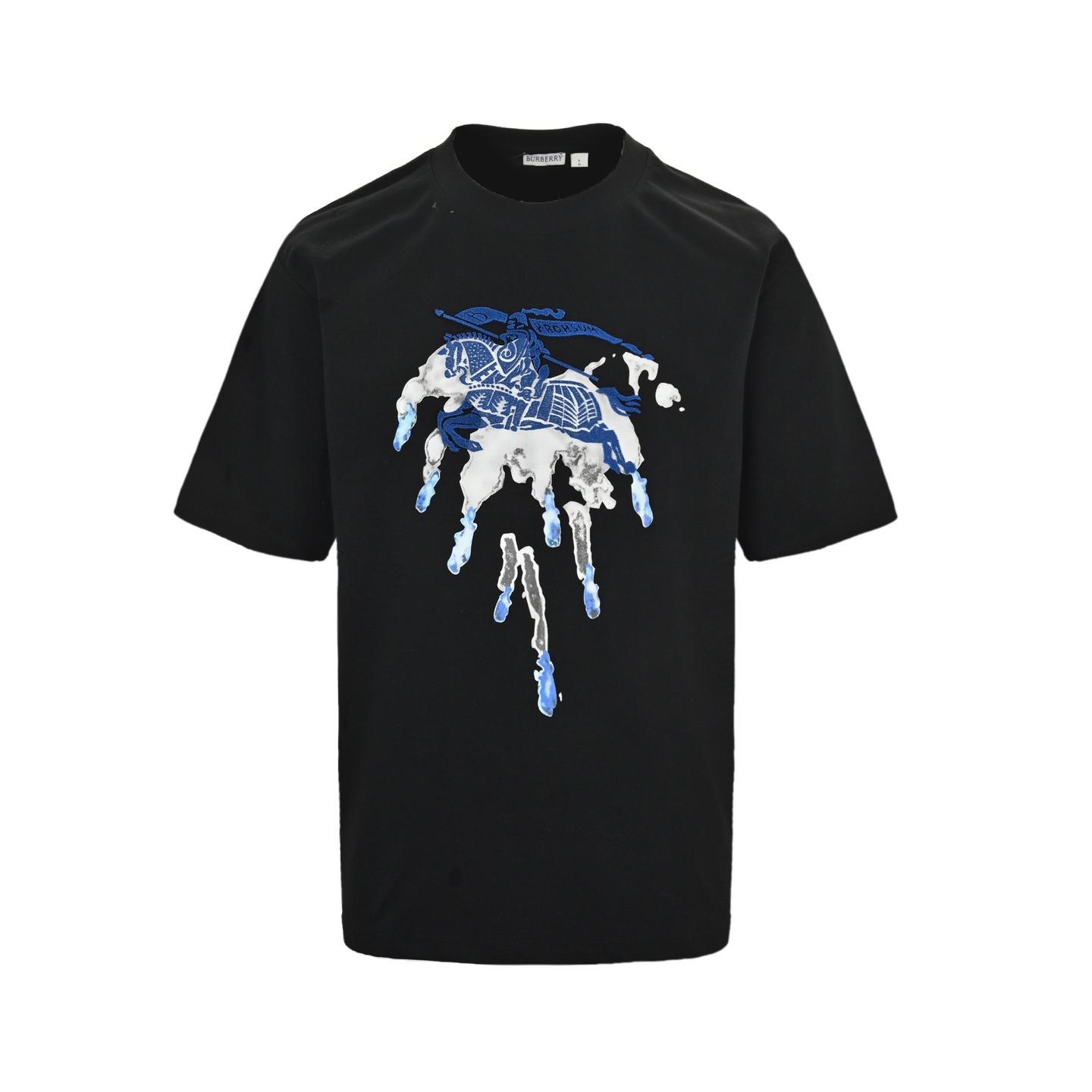Burberry 25ss ink-splashed toothbrush embroidered warhorse short sleeves