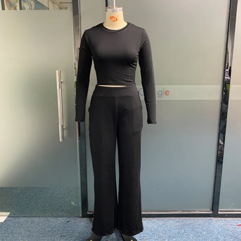 Casual Wide-Leg Pants Suit for Fashion