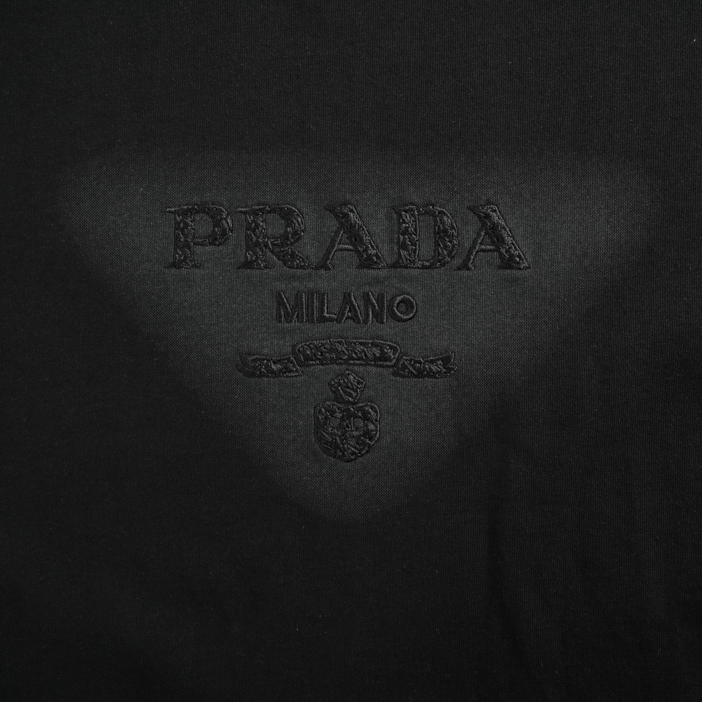 Prada 25ss triangle logo embroidered inkjet short sleeve