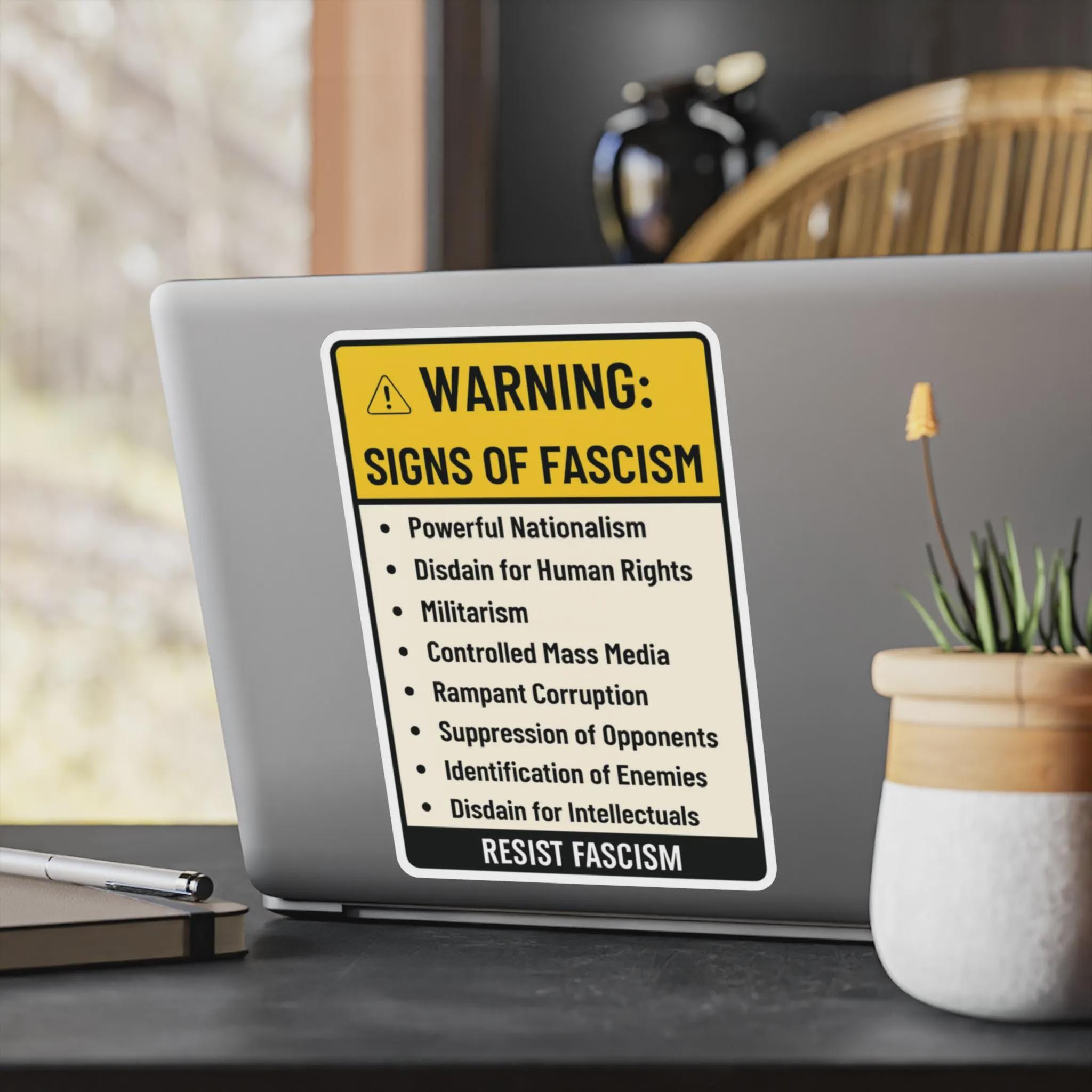 Warning Fascism Sticker: Express your attitude