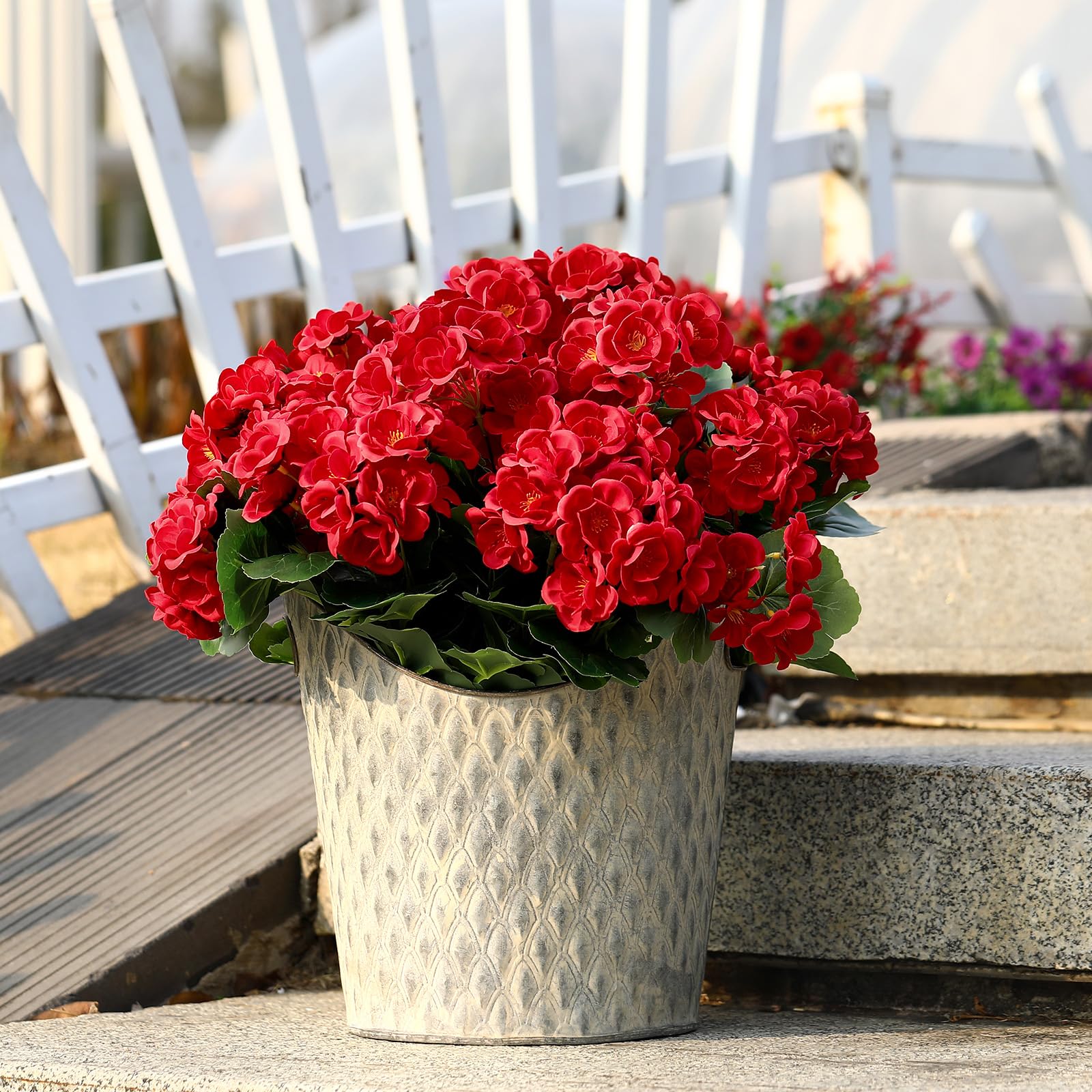 🏆Flash Sale⚡Artificial Flowers for Outdoors Decoration Silk Geranium, UV Resistant