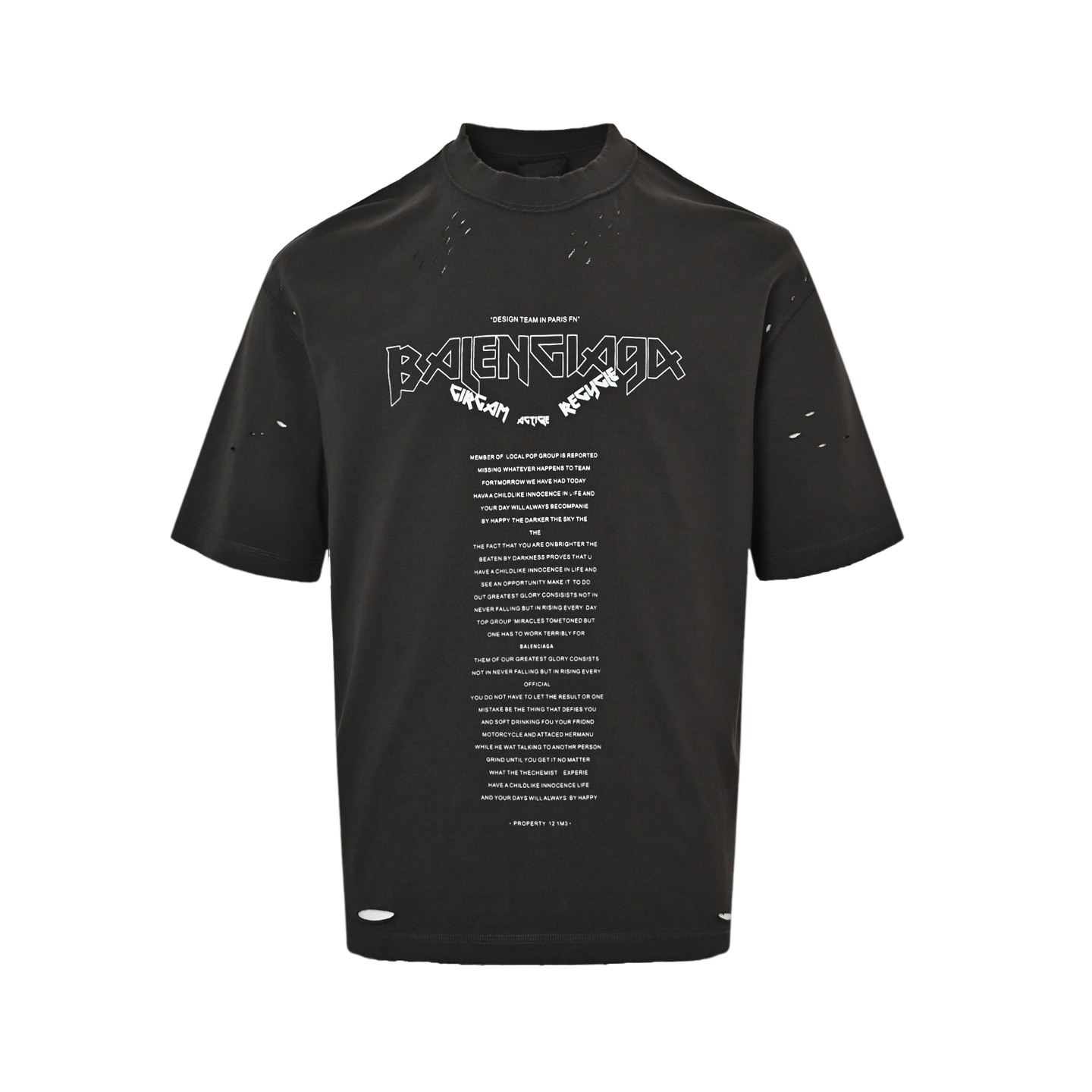 Balenciaga Anti-Car Newspaper Layout Large Print Cut Short Sleeve
