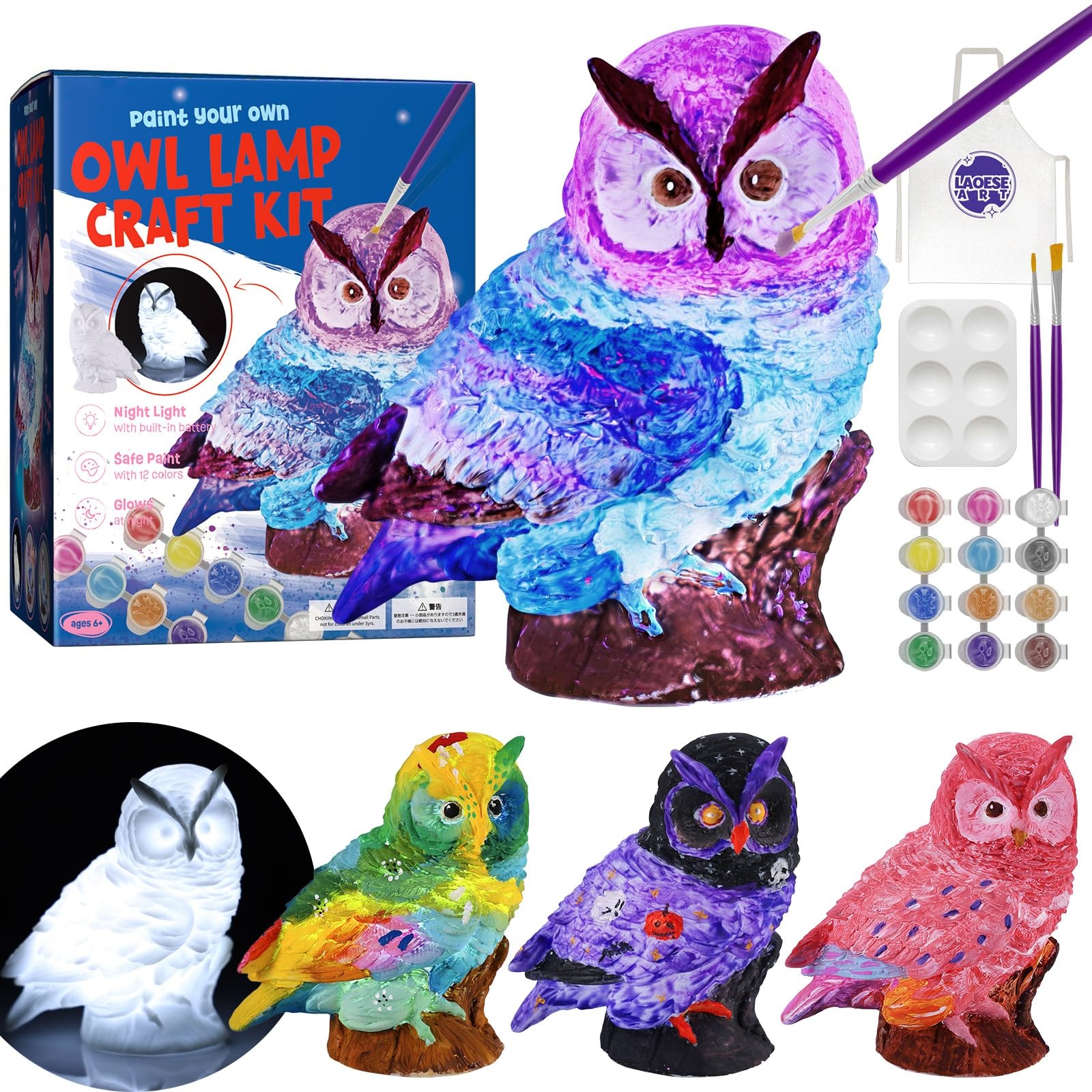 Paint Your Own Lamp Kit, Light up Art Supplies Arts & Crafts Kit