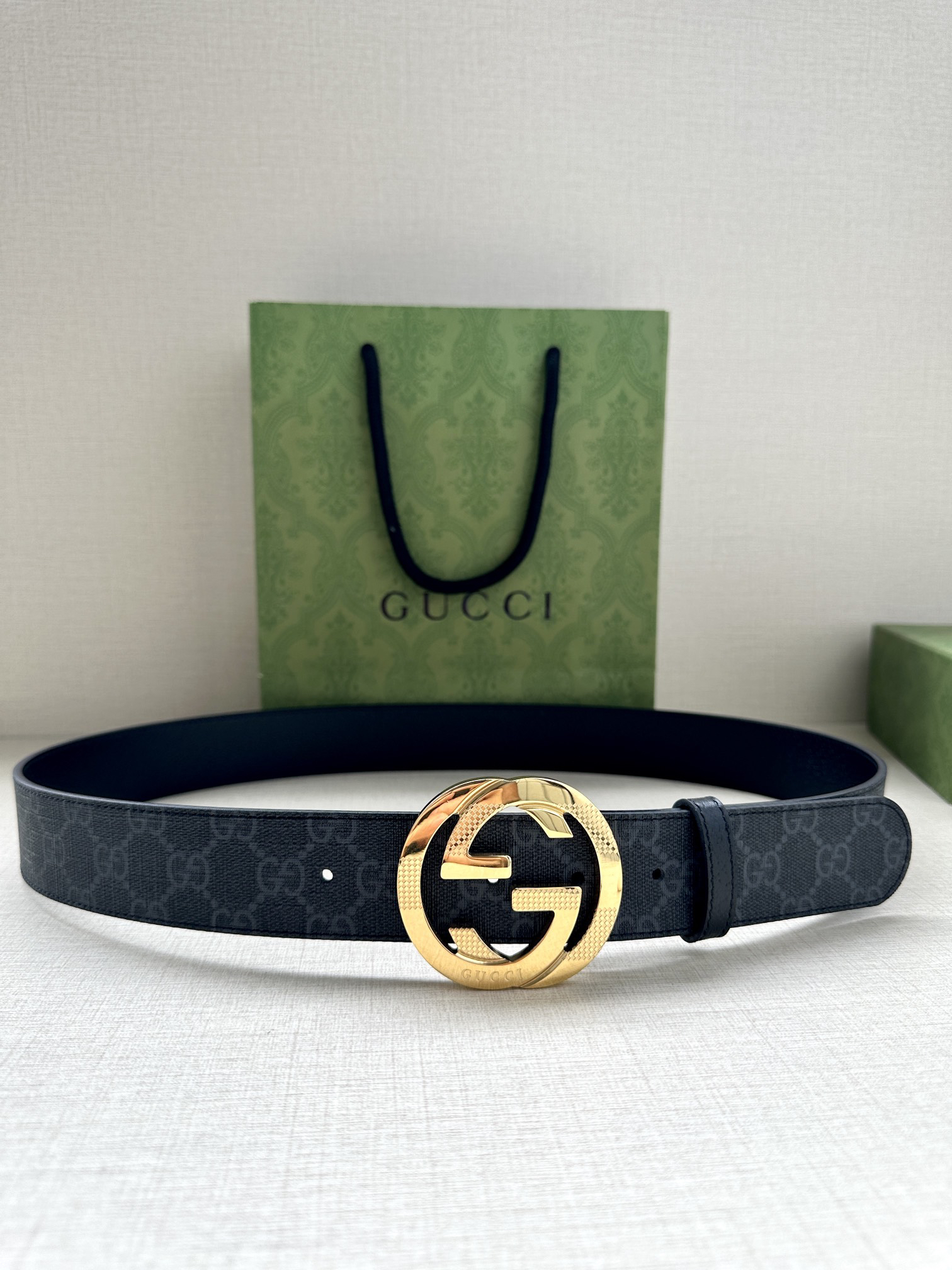 Gucci Marmont printed leather belt 3.8 cm wide