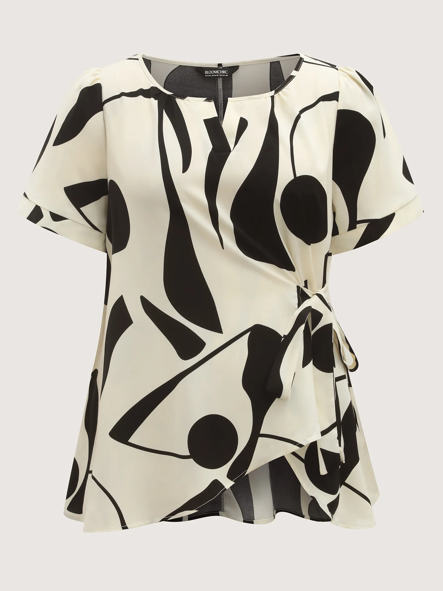 Abstract Print Knotted Blouse