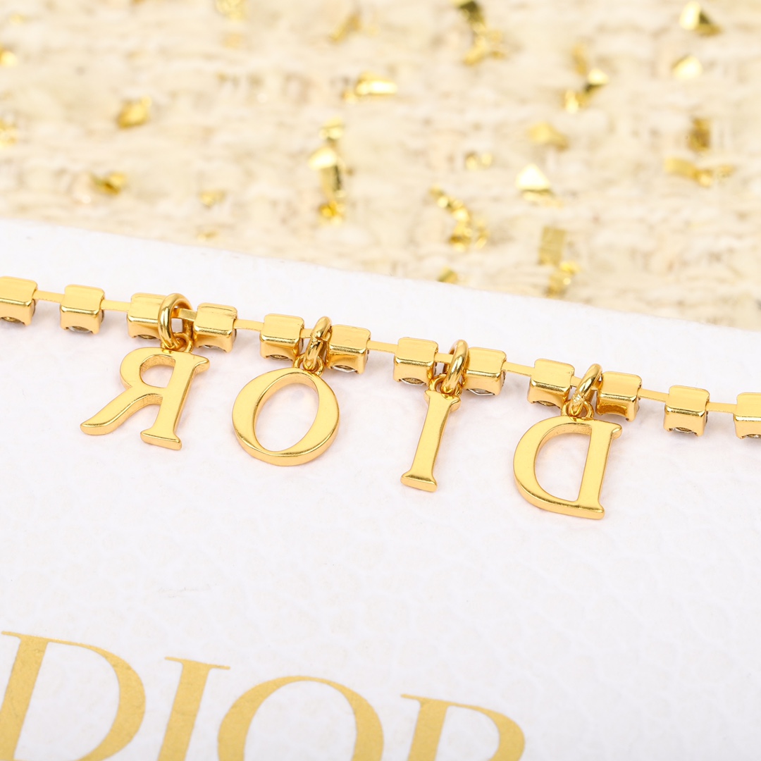 Dior alphabet rhinestone bracelet