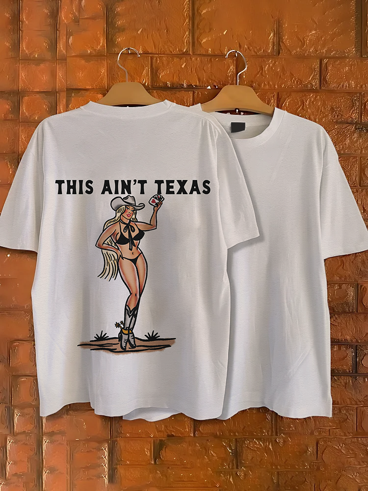 Men's Casual Western Cowgirl Print Short Sleeve