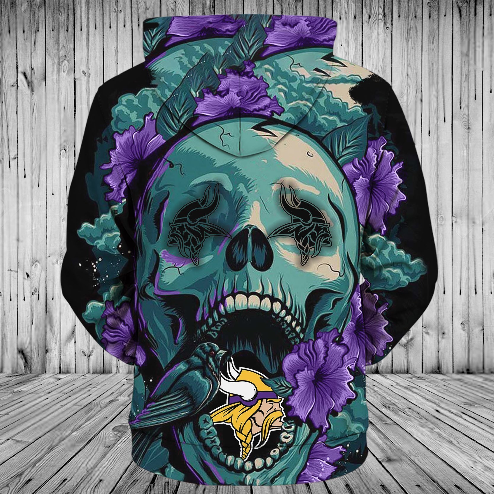 VIKINGS HOODIE 3D FLOWER 21
