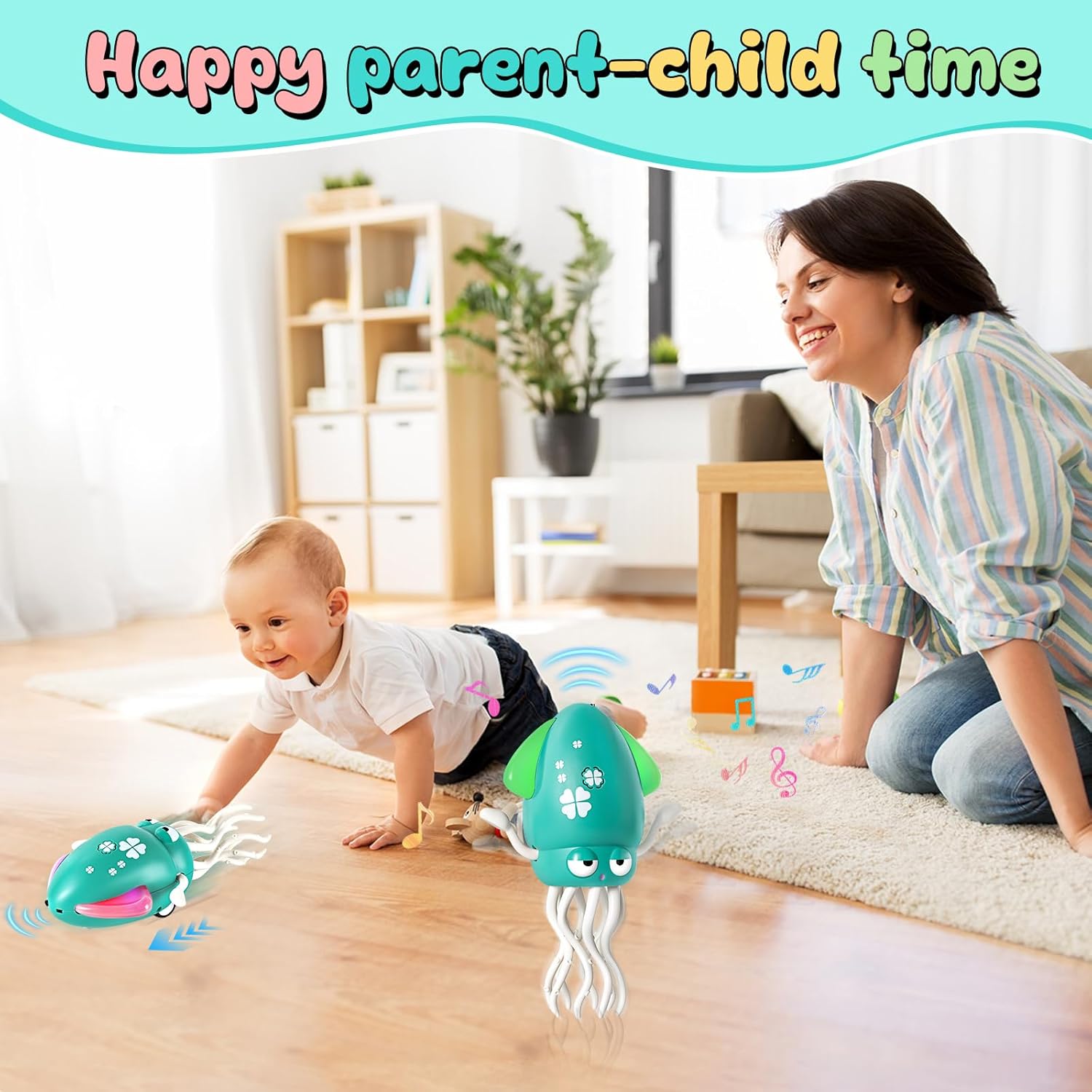 🔥Last Day 50% OFF🔥Electric Crawling Octopus Toy with LED Lights & Music,Smart Obstacle Avoidance, Interactive Fun Gifts