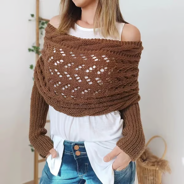 🔥Hot Save 49% OFF🔥Knitted Cable Wrap, Shrugs For Women, Knitted Wrap