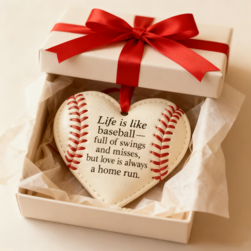⚾Handmade Heart-Shaped Baseball Ornament💖