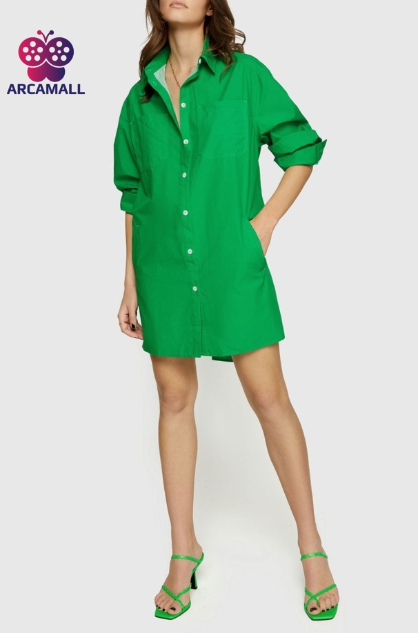 Green Button Dress
