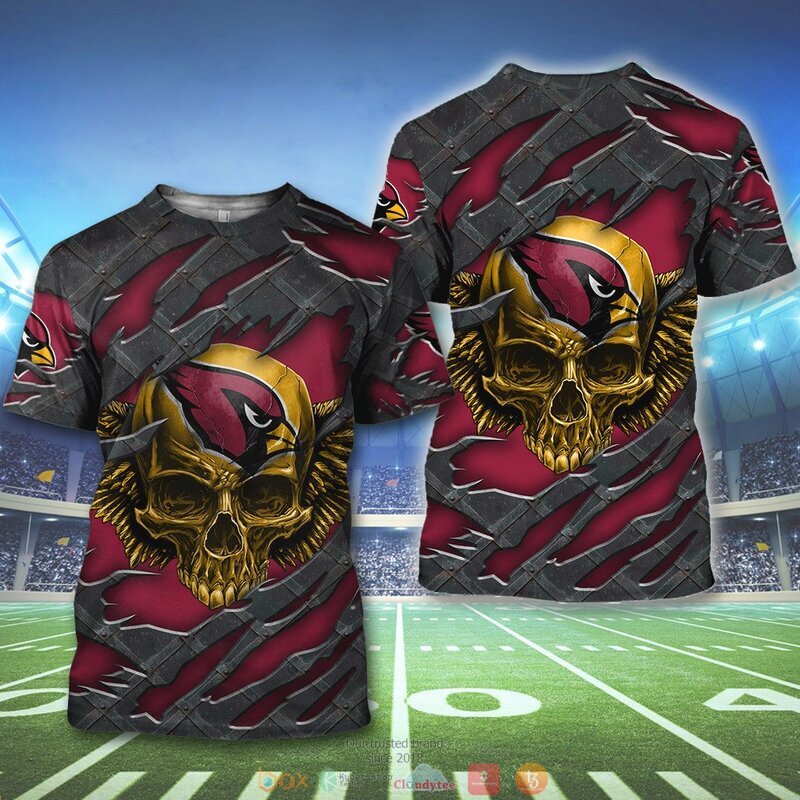 ARIZONA CARDINALS WINGS SKULL 3D HOODIE
